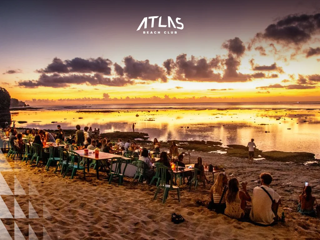  Family seating on Jimbaran Beach, safe play areas at Sanur, Echo Beach sunset facilities.