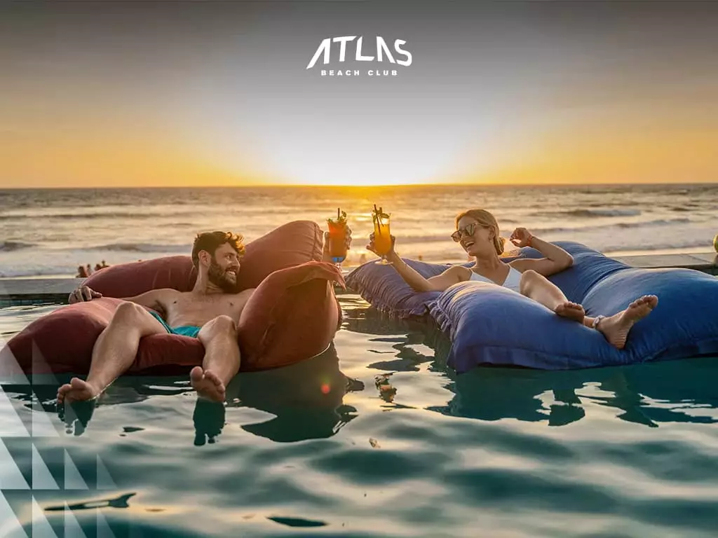 Couple in Atlas Beach Club Atlas Beach Club, Couple in Atlas Beach Club, Family friendly beach club